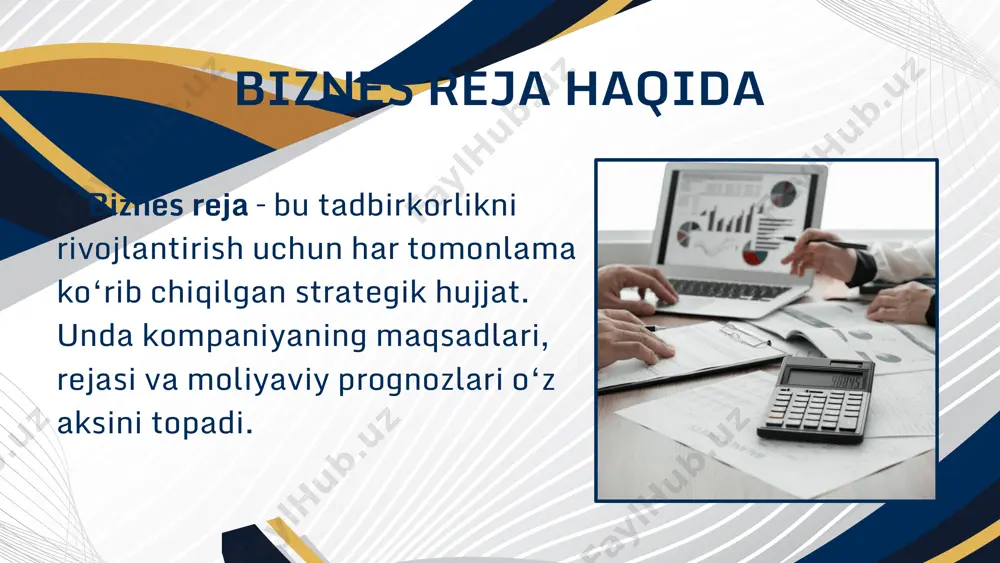 ingredientlar: 3,000,000 so‘m. qadoqlash: • har bir tort uchun qadoq (o‘rtacha 10,000 so‘m): 120 × 10,000 = 1,200,000 so‘m kommunal to‘lovlar: • elektr energiyasi, gaz va suv: 700,000 so‘m marketing: • reklama va mahsulot fotosuratlari: 1,000,000 so‘m boshlang'ich harajatlar moliyaviy reja daromadlar: • oylik ishlab chiqarish: 120 dona tort • o‘rtacha narx: 120,000 so‘m • jami daromad: 120 × 120,000 = 14,400,000 so‘m - jami daromad: 14,400,000 so‘m - jami xarajatlar: 5,900,000 so‘m - oylik sof foyda: 8,500,000 so‘m umumiy xarajatlar: • mahsulotlar: 3,000,000 so‘m • qadoqlash: 1,200,000 so‘m • kommunal to‘lovlar: 700,000 so‘m • marketing: 1,000,000 so‘m • jami xarajatlar: 5,900,000 so‘m loyiha bajarilish jadvali marketing boshlash: ijtimoiy tarmoqlarda faol sahifa yaratish. kerakli mahsulotlar va qadoqlash materiallarini sotib olish. birinchi buyurtmalarni qabul qilish va ishlab chiqarishni boshlash. sotuvlar tahlili, mijoz fikrlarini o‘rganish va takomillashtirish. tahlil asosida marketingni kengaytirish va xarajatlarni optimallashtirish. 1 - hafta 2 - hafta 3 - …