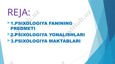 psixologiya fanining predmeti — PPTX