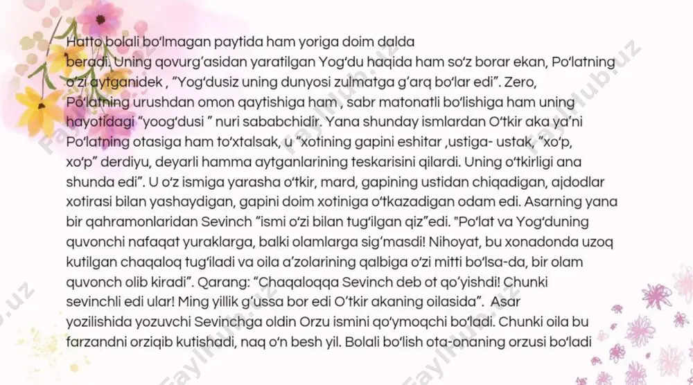 badiiy adabiyotda farzandkus otalar obrazi - Page 4
