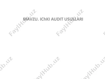 ichki audit usullari — PPTX