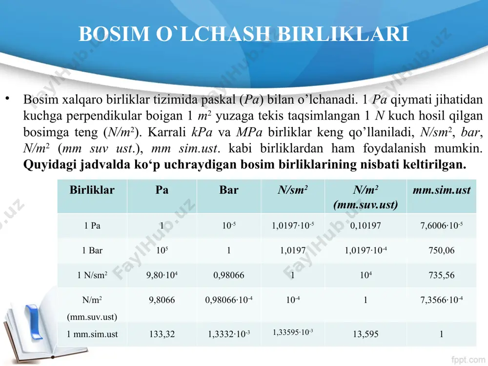 bosim va siyraklanishni o`lchash - Page 4