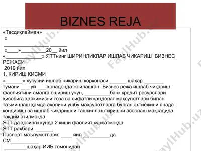 "тасдиқлайман" ("business reja") — PPTX