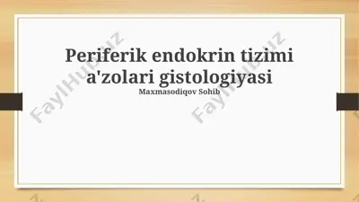 periferik endokrin tizimi a'zolari gistologiyasi — PPTX