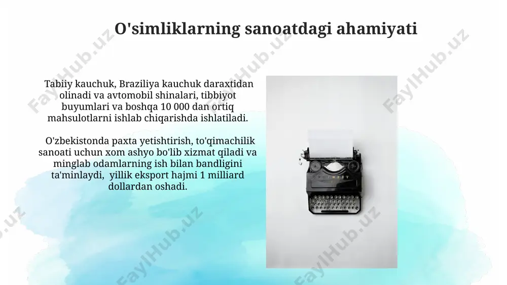 tiq turdagi o'simliklar yeyiladi, bu esa oziq-ovqat xavfsizligini ta'minlash va turli xil parhezlarni yaratish uchun katta imkoniyatlar yaratadi, ayniqsa janubi-sharqiy osiyo mamlakatlarida. o'simliklarni muhofaza qilish va kelajak avlod uchun saqlash o'simliklarning 25% dan ortig'i yo'qolib ketish xavfi ostida bo'lib, xalqaro tabiatni muhofaza qilish ittifoqi (iucn) ma'lumotlariga ko'ra, 15000 dan ortiq o'simlik turi samarqand viloyati kabi mintaqalarda muhofazaga muhtoj. 2050-yilga kelib, dunyo aholisi 9 milliard kishiga yetishi kutilmoqda, shuning uchun oziq-ovqat xavfsizligini ta'minlash uchun 30% ga ko'proq o'simlik mahsulotlarini yetishtirish lozim, bu esa o'simliklarni samarali muhofaza qilishni talab qiladi. o'simliklarning ekologik ahamiyati o'simliklar, yer yuzasining 30% dan ortig'ini qoplab, global karbon aylanishida muhim rol o'ynaydi, taxminan 250 milliard tonna co2 ni yutib, iqlim o'zgarishiga qarshi kurashda muhim hissa qo'shadi. o'zbekistonning qoraqalpog'iston respublikasidagi aral dengizi atrofidagi cho'l hududlarida o'simliklarning qayta tiklanishi, tuproq eroziyasini kamaytirish va bioxilma-xillikni oshirish uchun muhimdir. fotosintez jarayoni va uning ahamiyati oʻsimliklar fotosintez orqali karbon dioksidni atmosfera dan oʻzlashtirib, …