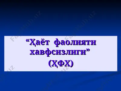 ҳаёт  фаолияти хавфсизлиги” — PPT