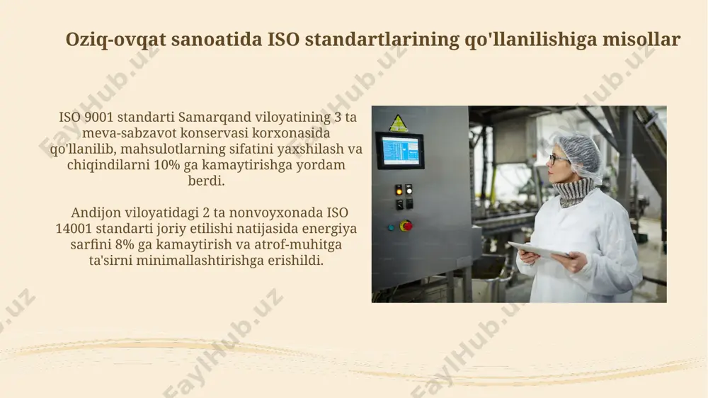 oziq-ovqat sanoatida iso standartlarini qo'llash - Page 5