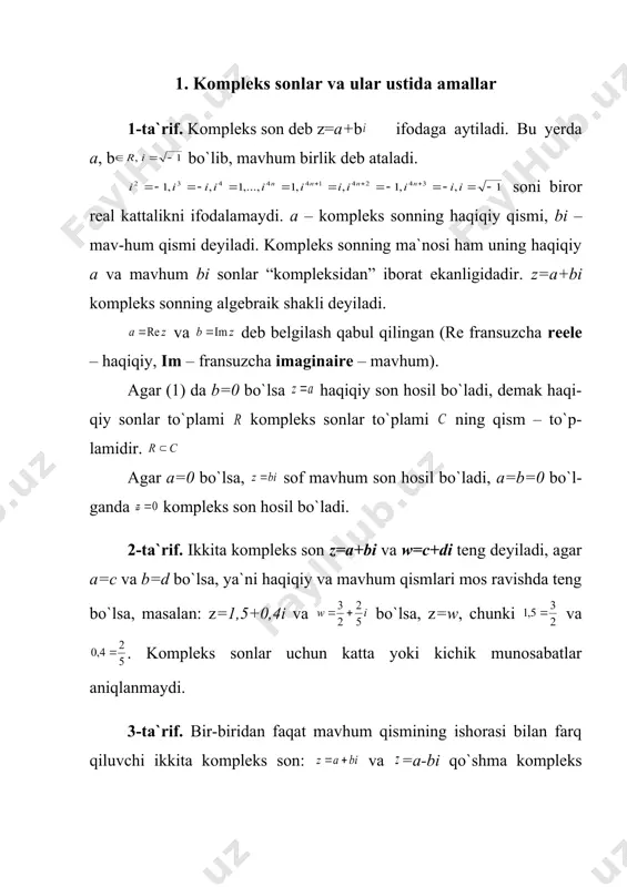 = = + = - = 3 2 ) 6 5 6 ) 5 2 ) 4 5 ) 3 4 ) 2 3 2 1 ) 1 z w z w z w z w z va , , ´ - + i w i z i w i z i w i z i w z i w z i w i z i w i z i w i z i w z i w z i w i z i w i z i w i z 2 3 1 2 3 1 , 2 3 1 2 3 1 ) 13 2 2 1 2 2 1 , 1 ) 12 1 , 2 3 1 2 3 1 ) 11 3 , 0 ) 10 2 , 0 ) 9 3 , 3 1 3 2 ) 8 2 2 1 , 2 2 …