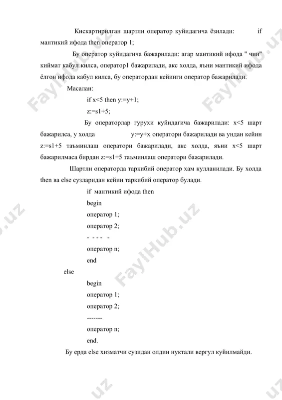 тармокланувчи таркибли дастурлар - Page 5