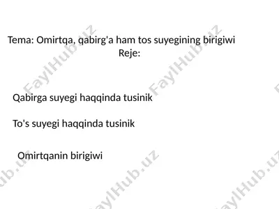 omirtqa, qabirg'a ham tos suyegining birigiwi — PPTX