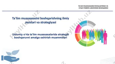 ta’lim muassasasini boshqarishning ilmiy asoslari va strategiyasi — PPTX