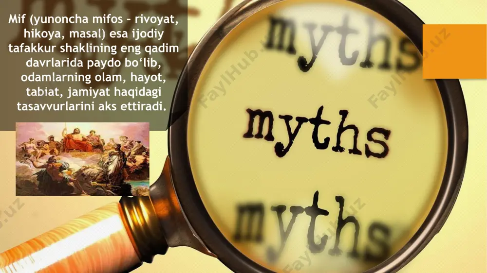 hiyot, ikonografiya va adabiyot geres – qishloq xo’jaligi ma’budasi cupid – sevgi xudosi xitoy mifologiyasi xitoy mifologiyasida asosiy o‘rinni ajdarho obrazi egallagan. u homiylik qila oladigan obraz sifatida talqin etilgan. shu bois ham bu obraz bugungi kungacha xitoy xalqi orasida shuhrat qozongan bo‘lib, unga barcha bayrahlarda ehtirom ko‘rsatiladi. koreys mifologiyasi koreys mifologiyasi boshqa xalq mifologiyasi turli tumandir. unda “kumiho afsonasi” (구미호뎐), “goblin”, “yovuzlik farishtasi” (도깨비), “ezgulik farishtasi”, “ajdarho” singari obrazlar haqidagi afsonalar uchraydi. bu kabi obrazlar bugungi kunda dorama tariqasida tamoshabinlarga taqdim etilgan. biroq yuqoridagi sanalgan birorta obrazni o’zining buyukligida donishmandlik, fidoiylik mehr-oqibat va adolat timsoli bo’lgan qudratli ajdarhoga (ej) (용) tenglashtirib bo’lmaydi. hind mifologiyasi kalli – olov va g’azab ma’budi mehadevi – buyuk ma’buda raktabija – jin xilara – sevgi ma’budasi xantara – salomatlik ma’budi shiva – o’zgarish va halokatning oliy ma’budi brahma – yaratuvchi ma’bud vishnu – yovuzlikdan saqlovchi iloh ganesha – donolik va farovonlik ma’budi mifologik maktablar …