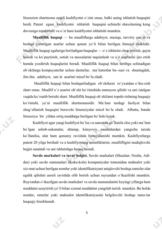 `risidagi har bir kontrakt uning amalda bo`lish davrini, shuningdek franchayzer (foydalanish huquqiga imkon beruvchi sub`ekt)ning hamda franchayzi (bu imtiyozni oluvchi sub`ekt)ning huquq va majburiyatlari aniq belgilab beriladi. kompyuter dasturiy ta`minoti – bu korxonaning ishlab chiqarish, ma`muriy faoliyatida ishlatish yoki ijaraga berish uchun mo`ljallangan hamda kelgusida iq-tisodiy manfaatlar keltiradigan komp`yuterlarda maxsus operatsiyalarni (buxgal-teriya hisobi, iqtisodiy tahlil va shunga o`xshashlarni) bajarishga mo`ljallangan hamda korxonani o`zida yaratilgan yoki sotib olingan dasturlardir. kompyuter dasturlarini takomillashtirish bilan bog`liq bo`lgan xara-jatlar hisobi tarmokning kengayib borishi va amaliyotda ishlab chiqarilgan yangi hisob jarayonlarini paydo bo`lishi bilan o`ta muhim ahamiyat kasb etmoqda. kompyuter dasturlari va ularni takomillashtirishga qilingan investi-tsiyalar kompyuter dasturiy ta`minoti, bilan shugullanuvchi korxonalarda boshqa aktivlar sifatida ko`riladi. kompyuter dasturiy ta`minotiga qilingan harajat- larni kapitalizatsiyalashtirish, sotish yoki keng foydalanish uchun ijaraga berish-ga mo`ljallangan kompyuterning dasturiy ta`minotini rivojlantirish, ilmiy tadqiqotlar va ishlanmalar xarajatlarning salmoqli qismini tashkil etadi. hisobga olishda asosiy masala bo`lib, dasturiy ta`minot to`plamlarini takomil-lashtirishda amalga oshirilgan …