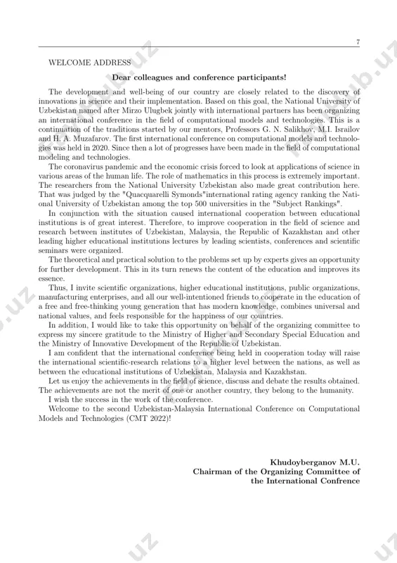 . . . . . . . . . . . . . . . . . . . 32 hayotov a.r., doniyorov n.n. k2(pm) fazoda optimal interpolyatsion formula . . . . . . . . . . . . . . . . . . . . . . . . . . . 33 hayotov a.r., khayriev u.n. a sharp estimate for the error of the optimal quadrature formula in the space w̃2 (m,m−1) of periodic functions . . . . . . . . . . . . . . . . . . . . . . . . . . . . . . . . . . . . . . . . . . . . . . . . . . . . . . . . . . . . . . . . . . . . . . …