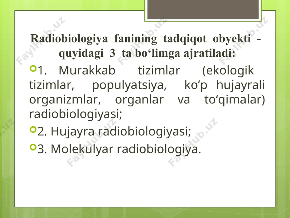 kroran yutilishi dir. bunday jarayon konsentrlangan eritmalar fluoressensiyasining susayishida namoyon bo’ladi. fotobiologik jarayonlarda elektronli qo’zg’alish energiyasining nurlanishsiz o’tish mexanizmiga binoan migrasiyalanishi muhim ahamiyat­ga ega. almashma-rezonans yo’li. bu yo’l donor va akseptor molekulalari elektrol orbitallarining bevosita qoplanish vaziyatida amalga oshadi. shu munosabat bilan d bilan a energiya jihatidan farqlanadigan elektrollarini ayirboshlaydi ("issiq" molekula qo’zg’algan elektrol ini "sovuq" molekulaga berib, uning elektrolini o’zi oladi). do­nor va akseptor molekulalarning o’zaro uzoqlashishi bilan, migrasiya ehtimonnigi molekulalararo masofaning 6- darajasiga proporsionan ravishda kamayadi. fosforessensiya spektrida umumiy to’lqin uzunligi sohasining paydo bo’lishi bu xil migrasiyaning mumkinligini tas­diqlaydi. induktiv- rezonans yo’li. molekulalararo ancha katta ( ~ 2 -10 nm) masofalarda amalga oshib, qo’zg’algan d* molekula bilan akseptor molekulalarning rezonansni ta’sirlanishi tufayli yuz beradi. molekulalararo tabiatan zaif ta’sirlashish yaqin chastotalarda tebranishga qodir xususiy molekulyar ossilyatorlar juftini bog’lovchi elektro­maydon vositasida joriy etiladi (bunda molekulalar elektr dipon­lari sifatida qaraladi). bu singnet- singnet, triplet- triplet o’tishlardan iborat bo’lib, eritmalarda, ayniqsa, biologik …
