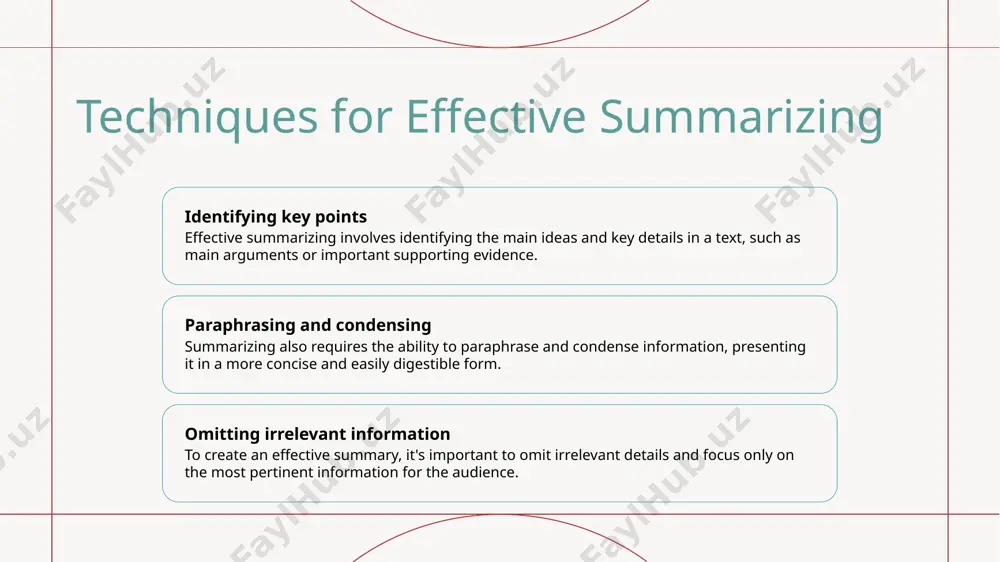 dience engaged by maintaining a clear and focused message. for instance, in a training presentation, summarizing key takeaways at the end can reinforce learning and leave a lasting impact. conclusion recap of key points in conclusion, we have discussed the importance of time management, effective communication, teamwork, and problem-solving skills in the workplace. call to action moving forward, it is crucial for us to apply these key points in our daily work routines to enhance productivity and achieve success. future outlook as we conclude, let's look forward to implementing these strategies to foster a positive work environment and drive organizational growth. thank you! /docprops/thumbnail.jpeg