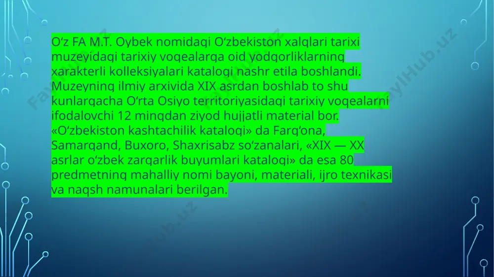 muzeyning ilmiy ma’lumotnoma apparati - Page 5