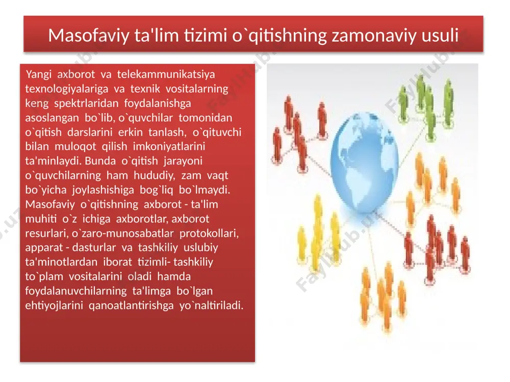qitishtizimi bo`lib,o`z ichigao`qqish dasturi bo`yicha didaktik,uslubiy va axborot-ma'lumotlar matеriallarini hamda dasturiy ta'minotni oladi va ularni mustaqil bilim olishi va nazorat qilishida komplеks foydalanish imkonini bеradi. muallif: elyor ergashev sana: 23.11.2011, 23:02 image1.jpeg image2.jpeg image3.png /docprops/thumbnail.jpeg