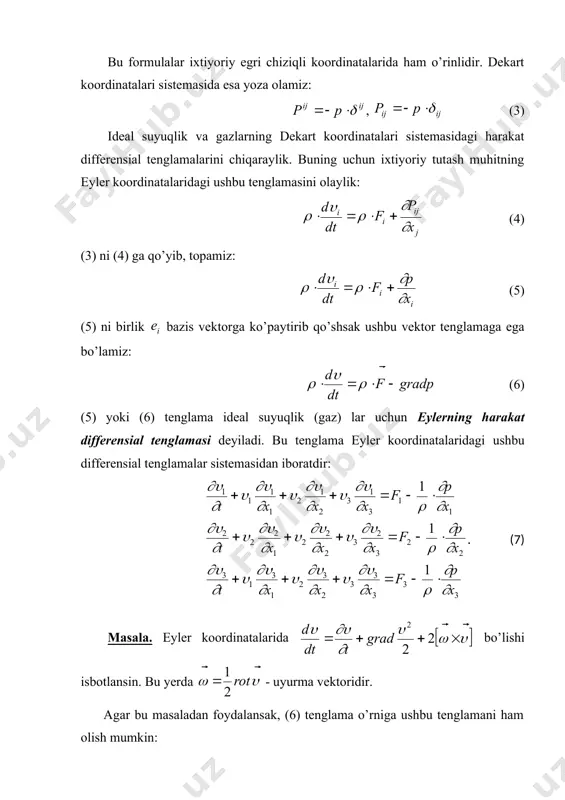 tutash muhitning klassik mоdellari. ideal suyuqlik va gazlar - Page 3