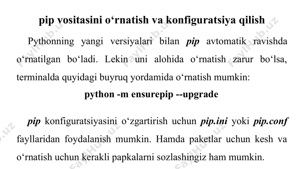 paketlar bilan ishlash: pip va pipenv vositalari - Page 4