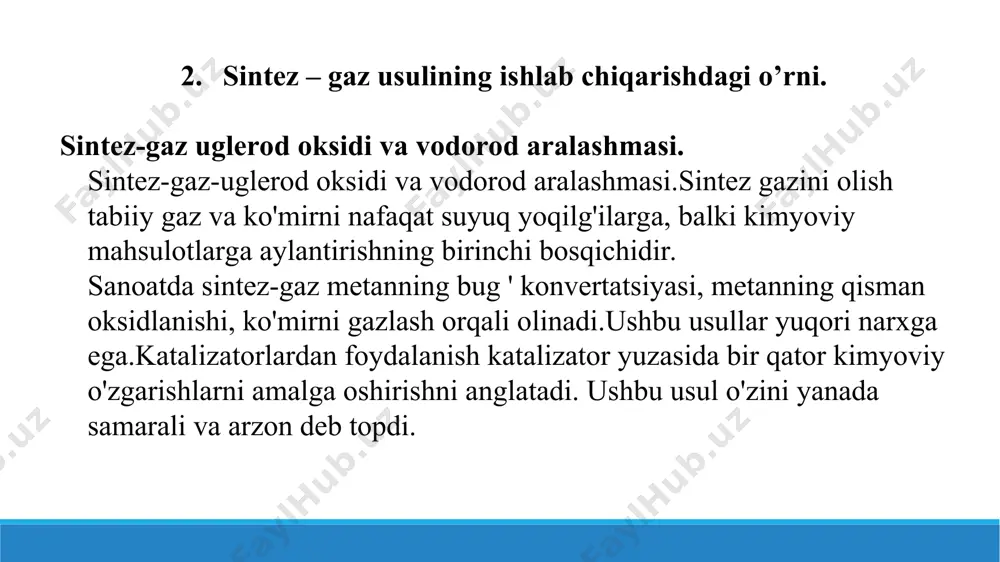 4. sintez gaz usulida olinadigan mahsulotlar. taqdimot 10 bet. - Page 4