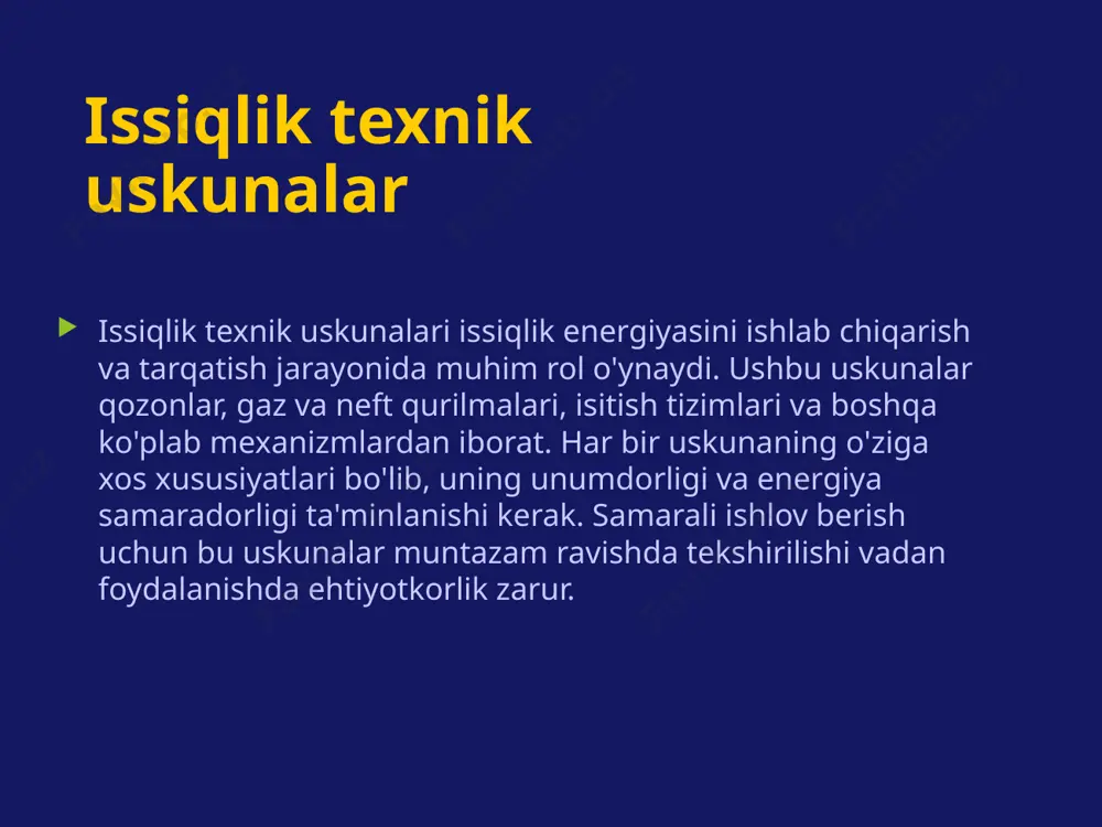ari esa bu jarayonni kechiktirishi mumkin. e'tibor berish kerak bo'lgan jihatlar qurilish materiallarini tanlashda bir necha jihatlarga e'tibor berish zarur. bu jihatlar ichida issiqlik o'tkazuvchanligi, materialning mustahkamligi, ekologik tozaligi va narx nazarda tutilishi kerak. shuningdek, materialning solishtirma og'irligi va ishlab chiqarish jarayonidagi energiya sarfi ham muhim omillar hisoblanadi. bularni hisobga olish binoning sifatini oshiradi va energiya masalalarini hal qilishda muhim ahamiyat kasb etadi. issiqlik va muhit issiqlik va muhit o'rtasidagi bog'liqlik qisman qurilish materiallarining tanlanishida to'g'ridan-to'g'ri ta'sir qiladi. qurilish materiallaridan foydalanishda muhitning sharoitlari, masalan, iqlim sharoitlari va geologik holatlarni hisobga olish zarur. ushbu omillar materialning foydalanish muddatiga va energiya tejamkorligi kabilarga ta'sir ko'rsatadi. bu jihatlarni nazarda tutish binoning barqarorligini ta'minlaydi. xulosa qurilish materiallari va issiqlik texnikasi o'rtasidagi o'zaro bog'lanish tomonida to'g'ri tanlov qilish zarurati mavjud. har bir materialning issiqlik bilan ishlov berish atributlari bir-biri bilan bog'liq. energiyani tejash va binolarning samaradorligini oshirish maqsadida ushbu soha doimiy ravishda yuksalmoqda. kelajakda yangi …