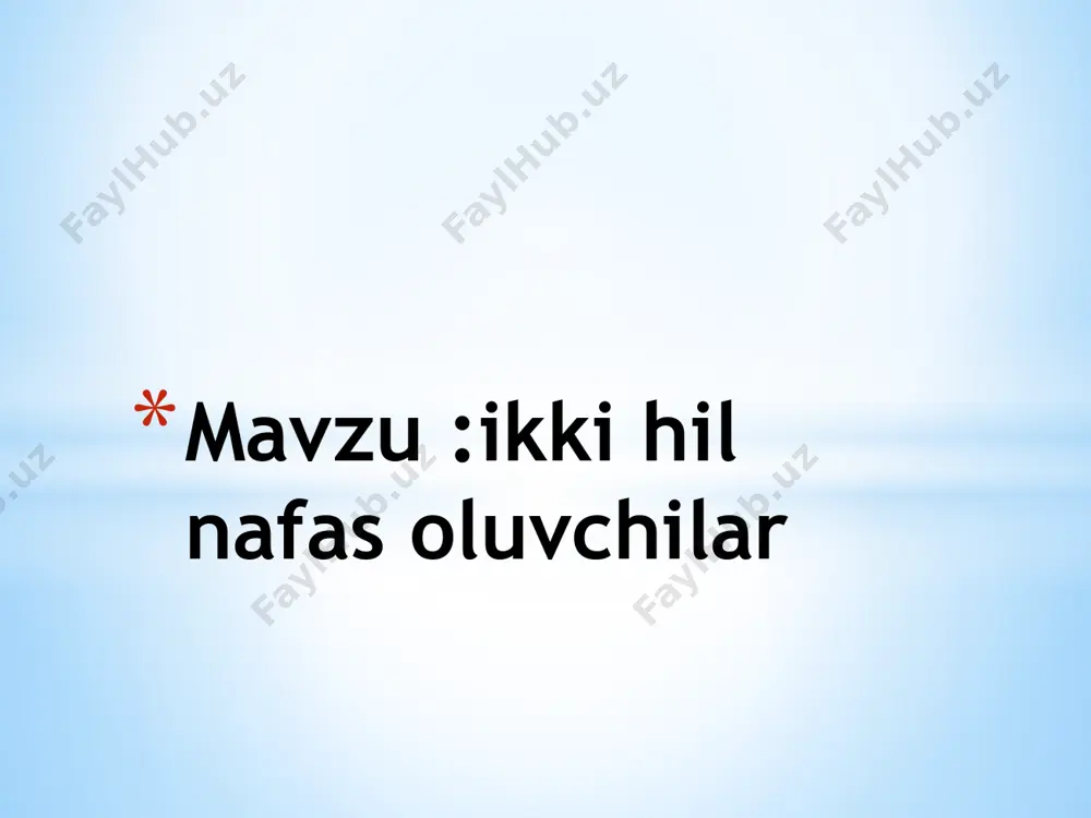 xivchinsimon juft suzgich qanotlari bilan harakterlanadi. ular yozda suv qurib qolganda balchiqqa ko`milib yotadi, shunda balchiq baliq gavdasini pillaga o`xshab o`rab oladi va baliq uyquga ketadi. bu vaqtda faqat o`pka orqali nafas oladi. e`tiboringiz uchun rahmat! image1.jpeg image2.jpeg image3.jpeg image4.jpeg /docprops/thumbnail.jpeg