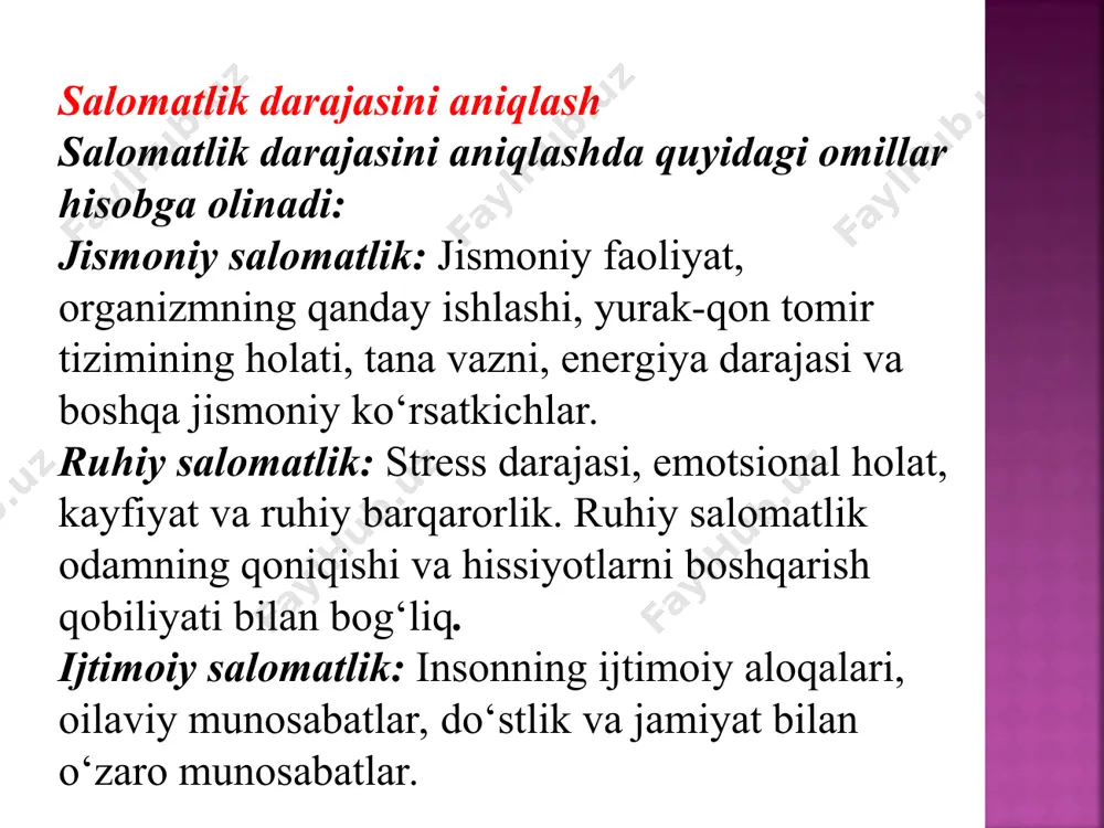 salomatlik tushunchasi va salomatlik darajasini aniqlash - Page 3