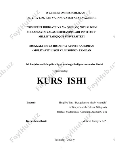 ish haqidan ushlab qolinadigan va chegiriladigan summalar hisobi — DOCX