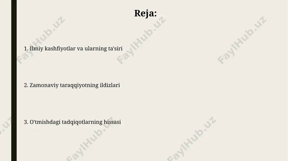 u qurilma suvni yuqori balandlikka ko'tarishda samarali bo'lgan va irrigatsiya tizimlarida keng qo'llanilgan. ekologik muammolar va ularning yechimlari жанубий денгизлардаги коралл рифларининг 30% гача қисмининг йўқолишига сабаб бўлган океан кислоталаниши муаммосини ҳал этиш учун халқаро ҳамкорликда 20 дан ортиқ давлат иштирок этаётган лойиҳалар амалга оширилмоқда. 1986 йилдаги чернобиль аэс фожиасидан кейинги тадқиқотлар, радиациянинг инсон саломатлиги ва экотизимларга узоқ муддатли таъсирини аниқлаш ва зарарни камайтириш бўйича самарали стратегияларни ишлаб чиқишга олиб келди. kosmosni o'rganish 1957-yilda sovet ittifoqi sputnik-1 sunʼiy yoʻldoshini yer orbitasiga chiqarganligi kosmik tadqiqotlar tarixida muhim voqea boʻlib, keyinchalik oyga odam qoʻnish va boshqa sayyoralarni oʻrganishga yoʻl ochdi. mars roverlari, masalan, curiosity va perseverance roverylari, qizil sayyorada suv izlarini va mikrobiologik hayot izlarini topishga qaratilgan murakkab ilmiy tajribalarni oʻtkazdi, bu esa kelgusidagi mars missiyalariga yoʻl ochdi. muhim ilmiy kashfiyotlar 1928-yilda aleksandr flemingning shotlandiyada o'tkazgan tadqiqotlari natijasida penitsilin kashf etildi, bu esa millionlab odamlarning hayotini saqlab qolishga yordam berdi va antibiotiklar …
