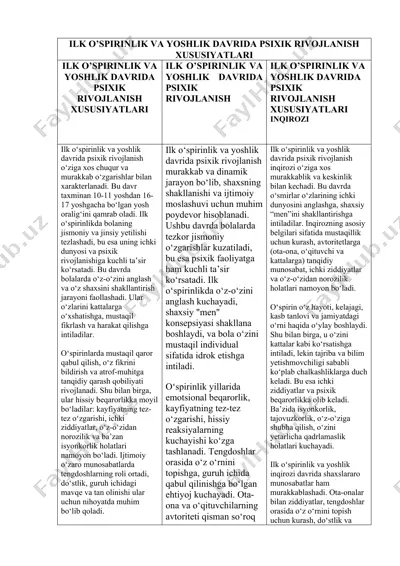 toifalash yangi — DOCX