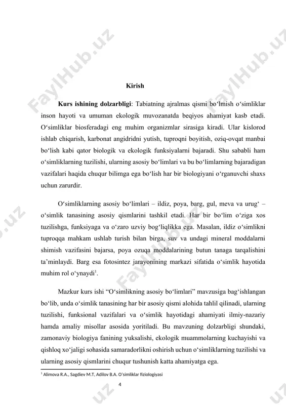 mbu-rugʻlar va oʻsimliklar kichik olamiga boʻlinadi. prokariot oʻsimliklarga bakteriyalar (uvoqlilar) bi-lan koʻk-yashil suvoʻtlari kiradi. ba'zi adabiyotlarda koʻk-yashil suvoʻtlar bakteriyalar bilan qoʻshilib sianobakte-riyalar deb ataladi. prokariotlarning hujayrasi 2—3 mkm dan 10 mkmga-cha boʻladi. oʻlarning sitoplazmasida alohida ajralib koʻrinadigan yadro boʻlmaydi. hujayrada faqatgina bir yoki bir necha dnk (dezoksiribonuklein kislota)ning yigʻin-disi boʻladi, bunga nukleoplazma deyiladi. haqiqiy xro-mosomalar boʻlmaydi, irsiy belgilarini tashiydigan gen — genoform deb ataladi. genoform dnk atrofida joylashgan. sitoplazmada oqsil moddasi, mitoxondriy va plastidalar uchramaydi. prokariot oʻsimliklarning hujayrasida sitologik membranadan tashkil topgan mezosomalar bor. bundan tash- qari hujayrada gaz vakuoli boʻlib, tananing suvda mual-laq turishiga yordam beradi. sitoplazmada ribosom, yogʻ tomchilari, polisaxarid va polifosfat donachalari uch-raydi. prokariotlarning hujayra devorida xitin va sellyu-loza boʻlmaydi, lekin glikopeptid (mukopeptid), murein moddalari boʻladi. ularda hujayraning mitoz va meyoz boʻlinishi hamda jinsiy jarayon aniqlanmagan. hujay-raning boʻlinishi oddiy — amiotik tarzda sodir boʻladi. aksariyat vakillarida hujayra xivchinsiz, agar boʻlsa juda ham oddiy tuzilgan. prokariotlarning koʻpchilik vakillari …