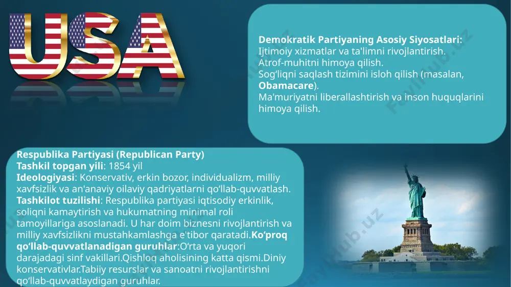 ntlikka qayta saylandi. amerika nashrlari tramp g`alaba qozonganidan keyin nimalar qilishini xabar qildi. ularga ko`ra president bo`lgach ertasigayoq putinga qong`iroq qilib 2025-yilda ukrainadagi urushni tugatish boyicha muzokaralar boshlamoqchi. floridada bu g`alabani tramp bilan birga elon musk oq uyda yurganini twitterda elon qildi. elon musk saylov ishlari boshlanganidan song trampni qollab quvvatlash uchun trampga ovoz berishga chorlaydigan kopgina konkurs otqazib kuniga 1 mln $ tarqatayotgandi. shuningdek harris mag`lubiyatni tan olaman deb raqibini tabrikladi. e’tiboringiz uchun tashakkur. image2.jpg image3.png image4.jpg image5.png image6.jpg image7.jpg image8.jpg image1.png /docprops/thumbnail.jpeg