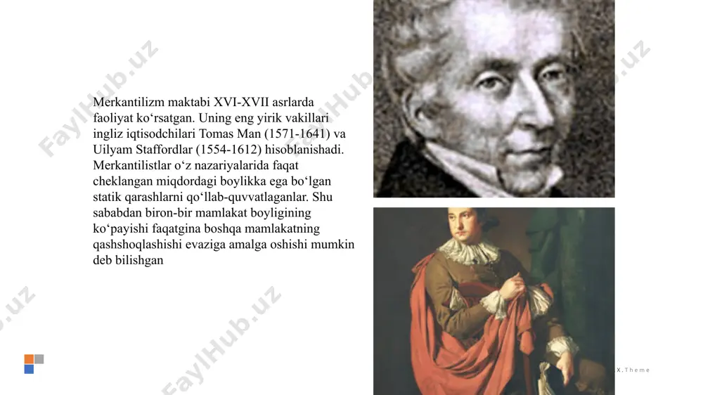 lik tovar ishlab chiqarish uchun sarflaydigan ish vaqti. petrax.theme jadval ma’lumotlaridan o‘zbekistoning mato ishlab chiqarishda mutlaq afzallikka ega ekanligi ko‘rinib turibdi. chunki o‘zbekistonda 1 m2 mato ishlab chiqarish uchun 2 soat sarflansa, qozog‘istonda 3 soat saflash kerak. demak, bu mahsulotning o‘zbekistondagi tannarxi qozog‘istondagiga nisbatan arzonroq bo‘ladi. o‘z navbatida, qozog‘iston bug‘doy ishlab chiqarishda mutlaq afzallikka ega. chunki bu mamlakatda 1 t. bug‘doy ishlab chiqarish uchun o‘zbekistonga nisbatan 1 soat kamroq vaqt sarflanadi. demak, a. smitning «mutlaq afzallik» nazariyasiga binoan o‘zbekiston mato ishlab chiqarishga ixtisoslashishi va uni eksport qilishi kerak. o‘z navbatida, qozog‘iston bug‘doy ishlab chiqarishga ixtisoslashadi va o‘zbekiston bu mahsulotni qozog‘istondan import qiladi. a. smitning «mutlaq afzallik» nazariyasi uzoq yillar davomida ko‘plab mamlakatlarning tashqi savdo siyosati strategiyasining asosini tashkil qildi va bu mamlakatlar erkin savdo siyosatini yuritishdi. petrax.theme ammo «mutlaq afzallik» nazariyasida bir qator kamchiliklarga ham yo‘l qo‘yilgan. xususan, bu model mutlaq afzallikka ega bo‘lmagan mamlakatning xalqaro savdodagi ishtirokini tushuntirib bera …