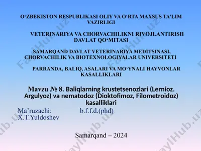 baliqning krustetsenozlari va nematodoz kasalliklari — PPTX