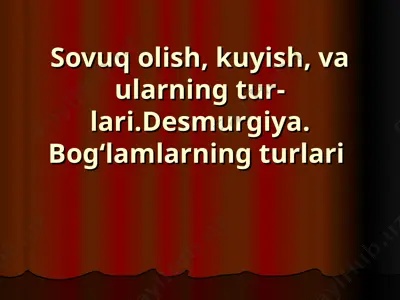 sovuq olish, kuyish va ularning tur-lari — PPT
