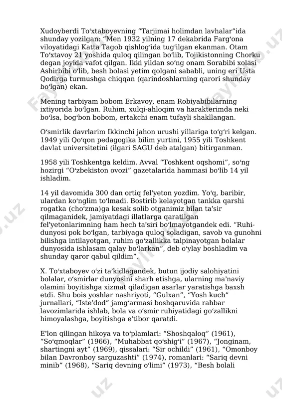 zib qo‘yganday, u bilan suhbatlashganday yozish haqiqatan ham murakkabroq. bugun bolalarga bag‘ishlangan asarlar juda kam, deyarli yo‘q hisobi. 1-2 aprel kunlari bolalar kitobxonligini himoya qilish kuni bo‘ldi. shu sanada “sharq ziyokori” kitoblar do‘konida tadbir bo‘lib o‘tdi. atrofdagilarning e’tiborini bolalar adabiyotiga oid kitoblar terib qo‘yilgan tokchaga qaratdim. chet el adabiyotidan jonatan svift, janni rodari, o‘zimizdan anvar obidjon, farhod musajonlarning kitoblari bor. aksariyati qayta nashr. yangilarini izladim, nari borsa uch-to‘rt bet keladigan asarlarni topdim, xolos. mendan oldin erkin malik so‘zga chiqib, bir qancha rasmli kitoblarni ko‘rsatdi. bog‘dorchilikka oid – ruschadan tarjima, hayvonot olamiga oid – ruschadan tarjima. xayriyat, toshkent haqidagi kitob original ekan. bundoq qaraganda, yangi kitoblar nashr etilayotganga o‘xshaydi. “gulxan” jurnali yoki “tong yulduzi” gazetasida uncha-muncha hikoya, qissalar bosilyapti. lekin bu to‘qqiz million nafar o‘quvchi bola uchun juda oz, juda-juda oz. salkam o‘n ming o‘rta ta’lim maktabi bor. ayrim maktablarning kutubxonasiga kirib qolsangiz, lotin alifbosida bosilgan kitoblar kam ekaniga guvoh bo‘lasiz. …