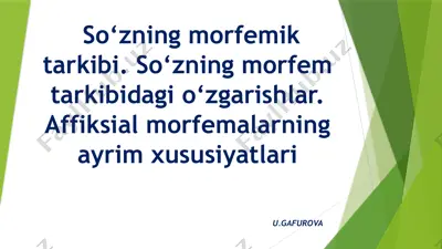 so‘zning morfemik tarkibi — PPTX