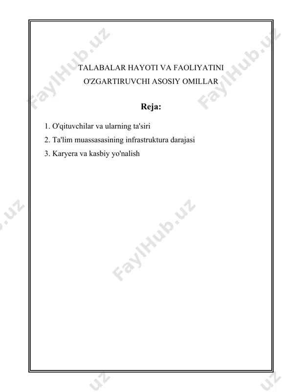 shda va tayyorlashda katta e'tibor qaratiladi. natijada, pisa (o'quvchilar bilimlarini xalqaro baholash dasturi) testlarida ushbu mamlakatlar yuqori o'rinlarni egallaydi. mckinsey & company tomonidan o'tkazilgan tadqiqotlarda ta'lim tizimlarining yuksak natijalarga erishishi o'qituvchilarning sifatini ko'tarish bilan bevosita bog'liqligi ko'rsatildi. tadqiqotlar natijasida ma'lum bo'ldi, ta'lim tizimlarida yuqori malakali o'qituvchilarni jalb qilish va saqlash ustuvor vazifa bo'lishi kerak. 1999-yilda o'tkazilgan talis (teaching and learning international survey) tadqiqotlariga ko'ra, o'qituvchilarning malakasi butun dunyo bo'ylab sezilarli darajada farq qilishi mumkin. masalan, finlyandiya ta'lim tizimida o'qituvchilar pullik tayyorlov kurslari va muntazam ravishda kasbiy rivojlanish mashg'ulotlariga qatnashishadi va bu ularning samaradorligini oshirishda muhim rol o'ynaydi. toshkent shahrida ham o'qituvchilarni tayyorlash va ularning malakasini oshirishga alohida e'tibor berilmoqda. respublikadagi o'qituvchilar soni yil sayin ortib bormoqda va ular uchun muntazam seminarlar va treninglar tashkil etiladi. statistik ma'lumotlarga ko'ra, so'nggi yillarda amalga oshirilgan islohotlar natijasida o'qituvchilarning mehnatiga munosib baho berilgan va ularning rag'batlantirilishi uchun yangi dasturlar joriy qilingan. xitoyning ta'lim tizimida …
