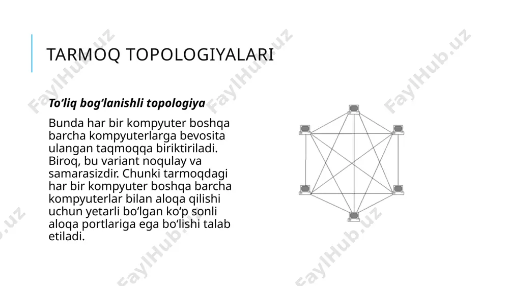 armoqlar (lan) va ularning qurilish usullari. lokal tarmoqlar (lan), bir xonadon, uy, ofis yoki boshqa xususiy joyda joylashgan va oʻrtacha masofada joylashgan tarmoqlardir. ular oʻrtacha etilganliki va nisbi yanada qulayligi qobiliyatini taʼminlash uchun xossalanadi. lokal tarmoqlar, bir-biriga ulangan kompyuterlar, printerlar, serverlar va boshqa qurilmalar orqali maʼlumot almashishini taʼminlash uchun ishlatiladi. lokal tarmoqlarni qurish uchun bir necha qurilish usullari mavjud: 1. ethernet: bu eng koʻp ishlatiladigan lokal tarmoq qurilish uslidir. ethernet qurilishi fizika oʻrnatilishi bilan bogʻliq boʻlib, utp (unshielded twisted pair) kabellari, switch va hub qurilmalari ishlatiladi. 2. wi-fi: wi-fi, noyob lan tarmoqi uslubi boʻlib, kabillar ustida ishlash uchun radio havo soʻngiga ihtiyotkor ishoralar foydalaniladi. bu usul orqali qurilma va qurilma orasida kabilli ishlashiga zarur yoʻl koʻrsatiladi. 3. token ring: token ring tarmoqi, bitta khomchi (saʻlik) ishlatishi natijasida, har bir kompyuter xuddi oʻzgaruvchilarni taxminlanuvchi tugunlar bilan taʼminlanadi. tarmoqniki kompyuter har bir barmoqka borar edi, undan soʻng toʻgʻraydi. token ring kimyosiga, ibm …