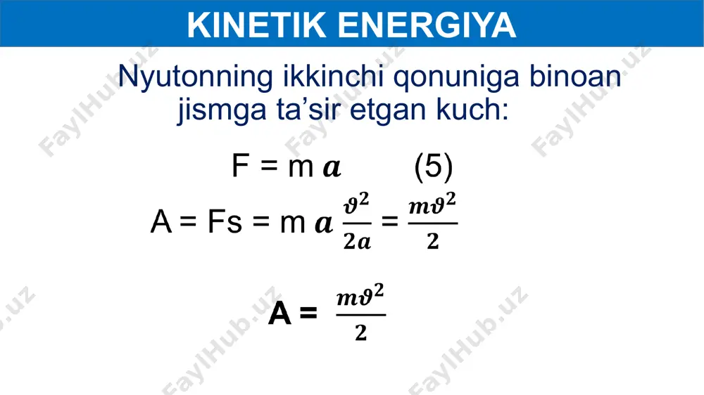 kinetik energiya "sherigini top" mavzusidagi masalalar - Page 5