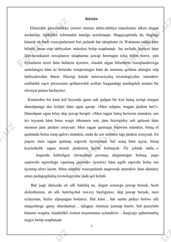 «eń ápiwayı» degen mánisti ańlatadı. búgingi kúnge shekem belgili bólekshelerdi elementar dep ataw onsha tuwrı bolmasa da, dáslepki payıtlarda kirgizilgen bul ibaradan elege shekem paydalanıladı. ulıwma alġanda, bóleksheler endi ġana oylap tabıla baslaġanda materiyanıń eń kishi bólekshesi sıpatında qabıl etilgen hám haqıyqattan da elementar dep esaplanġan. biraq, olardıń ayırımlarınıń (sonıń ishinde, nuklonlardıń) quramalı dúziliske iye ekenligi keyinirek belgili bolıp qalġan. házirgi payıtta 300 den aslam elementar bóleksheler bar. olardıń kópshiligi stabil emes bolıp, áste-aqırın jeńil bólekshelerge aylanadı. elementar bóleksheler fizikası házirgi waqıtta óziniń rawajlanıwınıń eń joqarġı dárejesine jetken dáwir. dáslep elementar bólekehe degen ne? sonı qarastirayıq. bunnan 00 jıl burin áyemgi grek ilimpazlariniń pikirlewinshe dúnyaniń tiykarin eń elementar tórt nárse quraġan hawa, jer, suw, ot. bular bir-biri menen aralasip hár qıylı zatlardı payda etken. mine usılardı elementar nárse dep ataġan. adamzat jámiyetiniń rawajlanıwı menen zatlardıń molekulalardan turatuġınlıġı málim boldı. sol molekulalar zatlardiń qásiyetin tusindiretuġin boldi. keyin ala atom tusinigi payda …