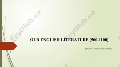 old english literature (500-1100) — PPTX