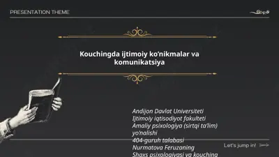 kouchingda ijtimoiy ko’nikmalar va komunikatsiya — PPTX