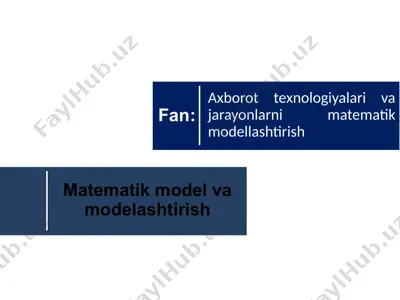 matematik model va modelashtirish — PPTX