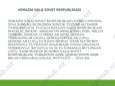 xorazm xalq sovet respublikasi — PPT
