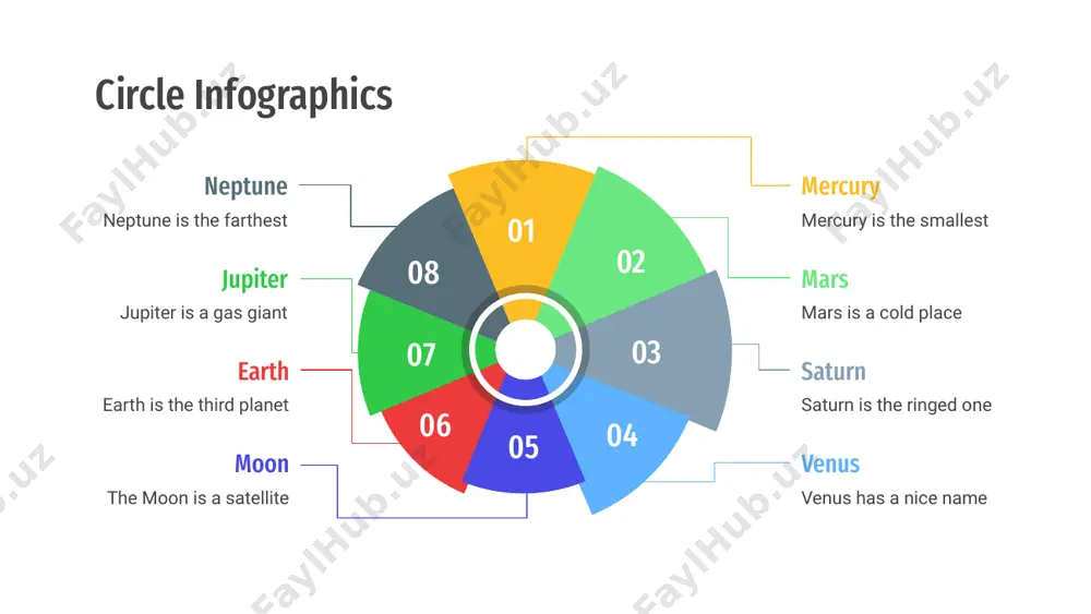 t 06 earth earth is the third planet 05 circle infographics neptune neptune is the farthest planet from the sun jupiter jupiter is a gas giant and the biggest planet saturn it’s a gas giant and has several rings circle infographics saturn saturn is the ringed one mars mars is a cold place jupiter jupiter is a gas giant earth earth is the third planet circle infographics neptune neptune is the farthest jupiter jupiter is a gas giant venus has a nice name venus mars mars is a cold place saturn saturn is the ringed one earth earth is the third planet circle infographics venus has a nice name venus 01 mars mars is a cold place 02 jupiter jupiter is a gas giant 05 saturn saturn is the ringed one 03 neptune neptune is the farthest 06 earth earth is the third planet 04 circle infographics mercury is the …