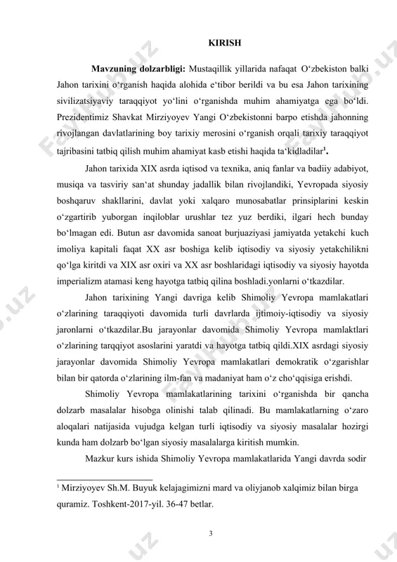 ni yaratdi va hayotga tatbiq qildi.xix asrdagi siyosiy jarayonlar davomida shimoliy yevropa mamlakatlari demokratik o‘zgarishlar bilan bir qatorda o‘zlarining ilm-fan va madaniyat ham o‘z cho‘qqisiga erishdi. shimoliy yevropa mamlakatlarining tarixini o‘rganishda bir qancha dolzarb masalalar hisobga olinishi talab qilinadi. bu mamlakatlarning o‘zaro aloqalari natijasida vujudga kelgan turli iqtisodiy va siyosiy masalalar hozirgi kunda ham dolzarb bo‘lgan siyosiy masalalarga kiritish mumkin. mazkur kurs ishida shimoliy yevropa mamlakatlarida yangi davrda sodir 1 mirziyoyev sh.m. buyuk kelajagimizni mard va oliyjanob xalqimiz bilan birga quramiz. toshkent-2017-yil. 36-47 betlar. bo‘lgan ijtimoiy, iqtisodiy va siyosiy jarayonlarning masalalari yoritib berilgan. mavzuning maqsadi va vazifalari: mazkur kurs ishining maqsadi jahon tarixining yangi tarixida shimoliy yevropa mamlakatlarida sodir bo‘lgan ijtimoiy iqtisodiy va siyosiy haqida ma‘lumot beriladi. xix asrda shimoliy yevropa mamlakatlarining kichik bir guruhi jahonning industrial markazi rolini o‘ynadi, ular armiyasi va flotining texnik ustunligi va qudratli dunyoning istalgan hududida yerlarni bosib olish va o‘zlashtirish imkonini berdi. boshqa xalqlar, …
