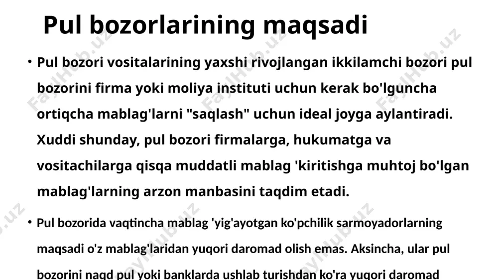 o bo'ylab ko'plab shartnomalar dollar barqarorligi tufayli aqsh dollarida to'lashni talab qiladi. shu sababli, ko'plab xorijiy kompaniyalar va hukumatlar dollarni ushlab turishni tanlaydilar. ikkinchi jahon urushidan oldin, bu depozitlarning aksariyati nyu -york pul markazidagi banklarda saqlangan. biroq, keyingi sovuq urush natijasida, aqsh tuprog'ida saqlanadigan omonatlar ekspropriatsiya qilinishi mumkinligidan qo'rqish bor edi. ba'zi yirik london banklari bu imkoniyatga javoban britaniya banklarida dollardagi depozitlarni saqlashni taklif qilishdi. bu depozitlar evro -dollar deb nomlangan evrodollar bozori tez o'sishda davom etdi. asosiy sabab shundaki, omonatchilar ko'pincha o'z ichki bozoriga qaraganda evro -dollar bozorida dollar depozitidan yuqori daromad olishadi. shu bilan birga, qarz oluvchi ko'pincha o'z ichki bozoriga qaraganda evro -dollar bozorida qulayroq stavkani olishi mumkin. evrodollar bozorining istehzoli tug'ilishi kapitalizmning buyuk kinoyalaridan biri shundaki, kapitalistlar foydalanadigan eng muhim moliyaviy bozorlardan biri bo'lgan evro -dollar bozorida sovet ittifoqi otasi bo'lgan. 1950 -yillarning boshlarida, sovuq urush avj olgan paytda, sovetlar aqsh banklarida saqlanadigan katta miqdordagi dollar …