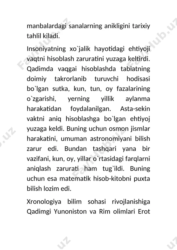 imovichning «bayramlar va islom ro`zalari» nomli kitoblari nashr qilinadi. n.g.berejkovning «xv asrgacha bo`lgan rus solnomalari xronologiyasi» nomli maqolasi va rus solnomalari xronologiyasi» (m., 1963) nomli monografiyalari xronologiya faniga oid muhim taqiqotlardan biridir. muallif rus solnomalarida mart, sentabr va ultramart uslublarida berilganligini isbotlaydi va rus solnomalari xronologiyasini o`rganishning uslublarini ishlab chikadi. 1954-1956 yillarda bmtda yanada mukammal va barcha xalqlar uchun yagona bo`lgan yangi kalendarni o`rganish masalasi muhokama qilinadi. natijada bir qator mamlakatlarda kalendarlarning astronomik asosi va yilni hisoblashning yangi uslublariga oid ilmiy tadqiqotlar yuzaga keladi. jumladan, g.d.mamedbeyli (1961), i.a.orbeli (1961) musulmon yil hisobi, m.r.raximov tojiklarda yil hisobi (1957) va g.mcherlidzelar qadimgi gruzin yil hisobi bo`yicha tadqiqotlar olib boradilar. o`rta osiyo olimlarning xronologiya rivojlanishiga ko`shgan xissasi. urta asrlarda xronologiya yanada rivojlanib bordi. xronologiya rivojiga o`rta osiyolik olimlar, ahmad al-farg`oniy (797-865), abu rayhon beruniy (973-1048), umar hayyom (1048-1131) va mirzo ulug`bek (1394-1449) katta hissa qo`shdi. ahmad al-farg`oniy. ahmad al-farg`oniy ilmi-xay`at (falakiyotshunoslik-astronomiya, riyoziyot-matematika) va …