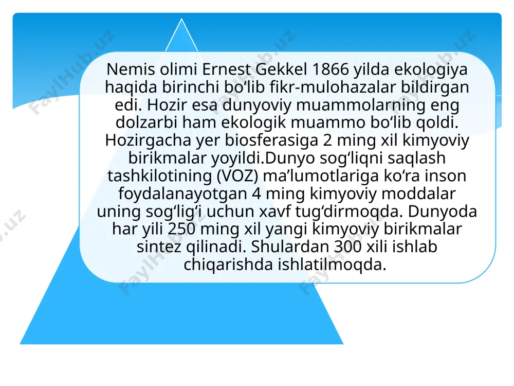 qisqa muddatli ekoturistik sayoxat; murakkab joylarga piyoda ekoturistik sayoxat; jismoniy yuklama(palatkalar,oziq-ovqatlar, asbob-anjomlar) bilan ekoturistik sayoxat; maxsus avtomobillarda (yotish, ovqatlanish,) ekoturistik sayoxat. ilmiy ekologik turizm asosan tabiat qo‘riqxonalarida, milliy parklarda,biosfera qo‘riqxonalarida,tabiat buyurtmaxonalarida amalga oshiriladi. o‘zbekistonda ham shunday. bizning tabiat qo‘riqxonalarimizda ommaviy ekologik turizmda foydalanishga hozirgacha ruxsat berilganicha yo‘q. faqat ilmiy maqsadlarda foydalanish mumkin. milliy bog‘larimizdan ommaviy ekologik turizmda foydalanish mumkin va foydalanilmoqda jahonda ko‘plab ekoturistlar milliy parklarga, tabiat qo‘riqxona lariga va alohida muhofaza qilinadigan hududlarga sayohat qilishadi.ular bu joylardagi o‘ziga xos bo‘lgan tabiiy jarayonlarni, noyob biologik resurslarni kuzatadilar, tomosha qiladilar. ekologik turizmning bu turi tabiatda dam olish va harakatlanishda barcha faol sarguzasht turlarni o‘z tarkibiga oladi. bu turlar quyidagilar hisoblanadi;- alpinizm, qoyatoshlar ekoturizmi, muzlarda yurish va chiqish, spelioturizm, tog‘ va piyoda harakatlanish ekoturizmi, suv ekoturizmi, chang‘i va tog‘ chang‘i ekoturizmi, dayving. bu turizm turlari yaqin vaqtlardan boshlab ommaviylasha boshladi va turizmda ekstremal turizm turlari deb ham atala boshlandi. /docprops/thumbnail.jpeg